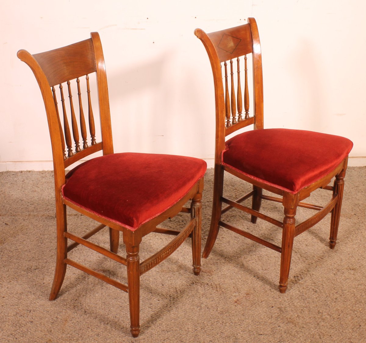 Set Of 4 Directoire Period Dining Chairs-photo-2
