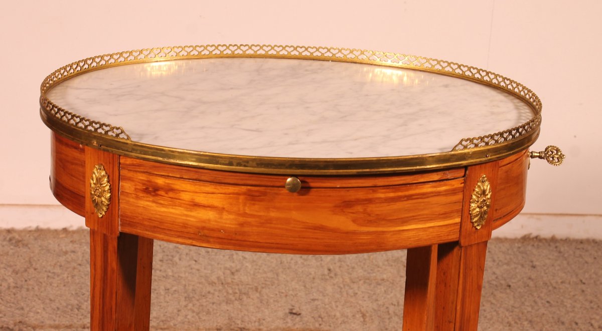 Louis XVI Rosewood Side Table With Writing Desk-photo-3