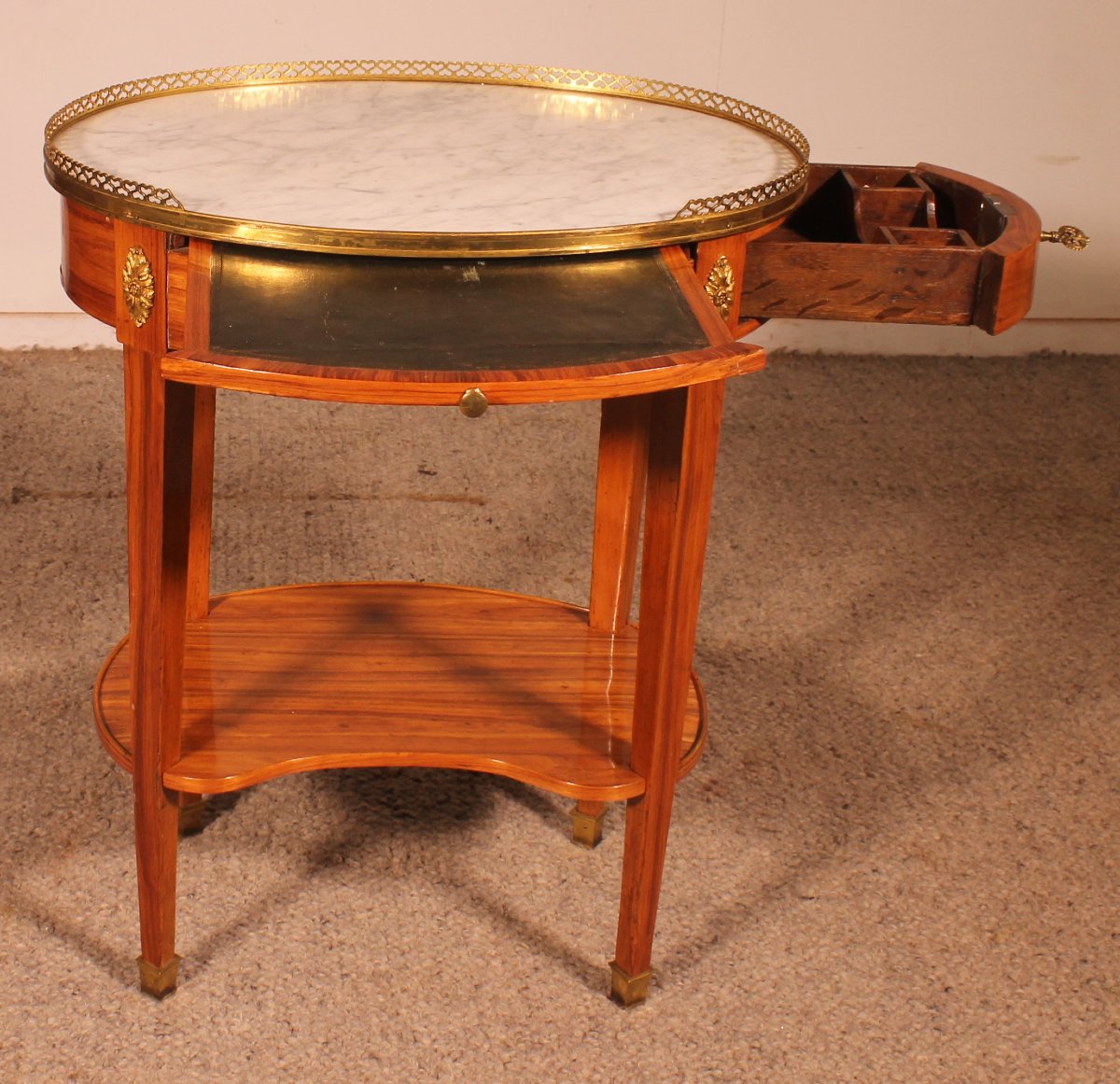 Louis XVI Rosewood Side Table With Writing Desk-photo-4