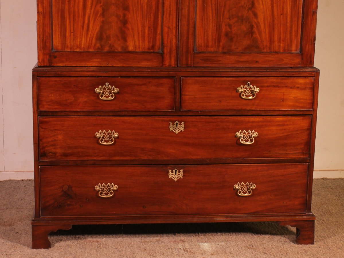 linen press en acajou du 18° siècle-photo-2