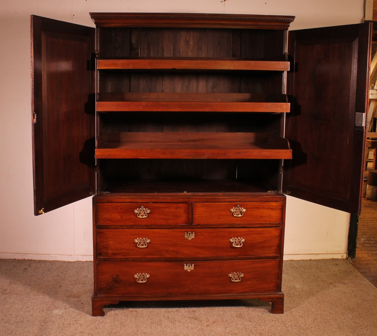 linen press en acajou du 18° siècle-photo-3