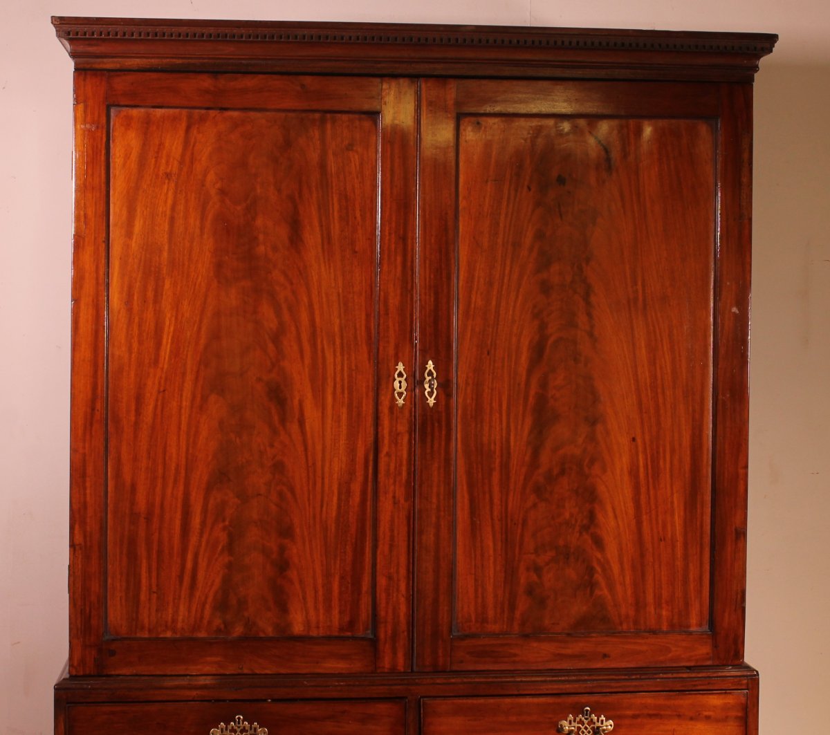 linen press en acajou du 18° siècle-photo-4