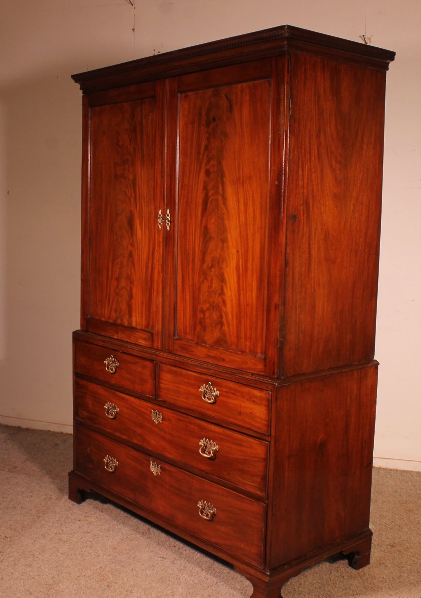 linen press en acajou du 18° siècle-photo-2