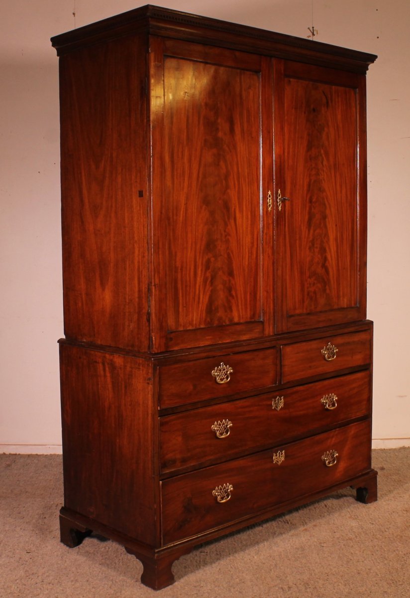 linen press en acajou du 18° siècle-photo-7