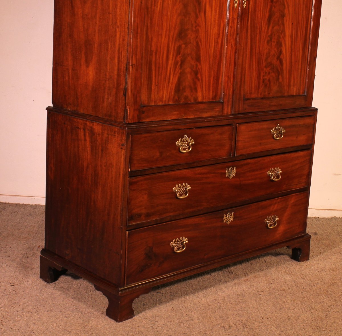 linen press en acajou du 18° siècle-photo-8