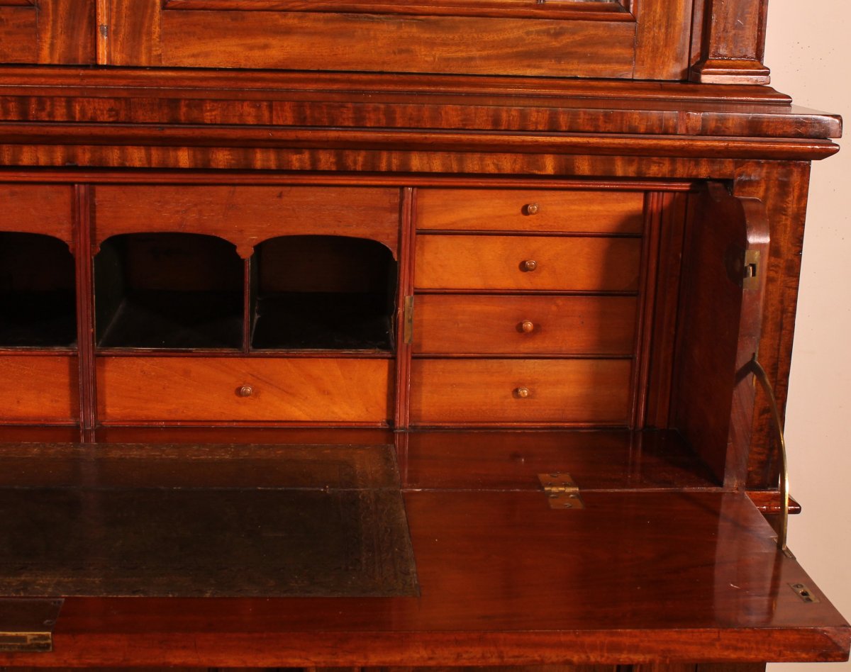 Vitrine Ou Bibliothèque En Acajou avec secrétaire-19° Siècle-photo-2