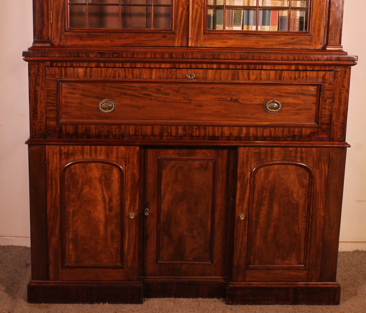 Vitrine Ou Bibliothèque En Acajou avec secrétaire-19° Siècle-photo-5