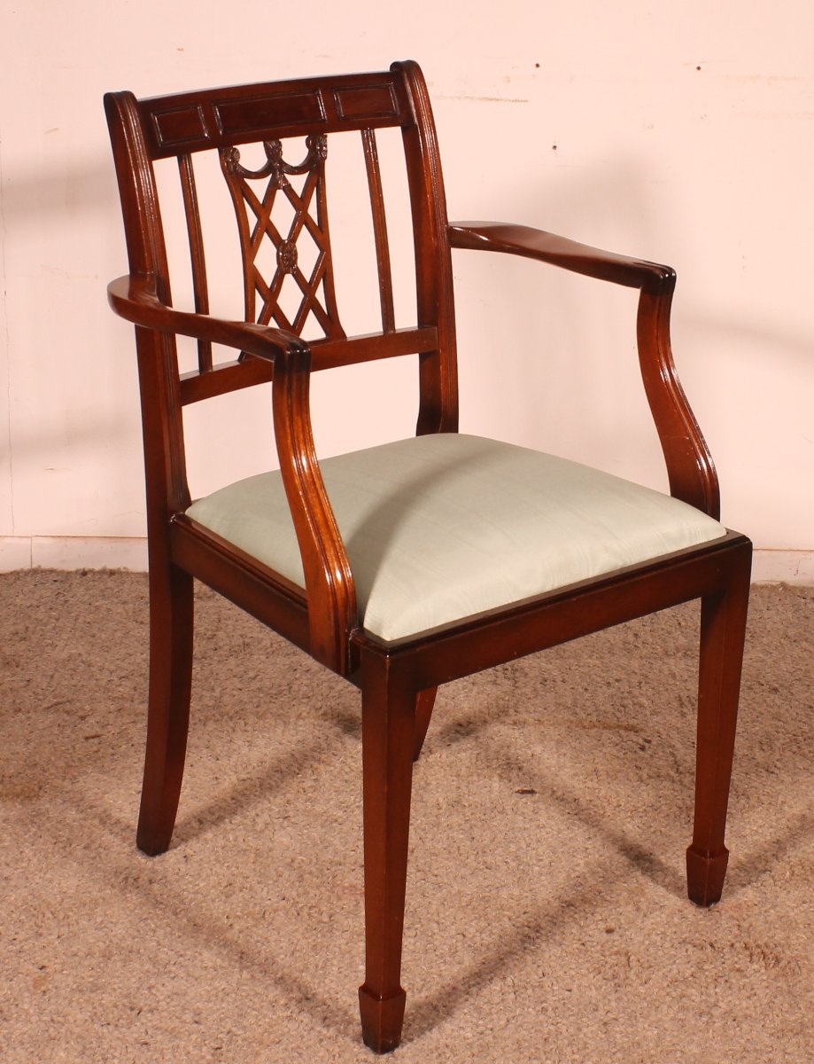 Hepplewhite-style Mahogany Armchair -photo-6