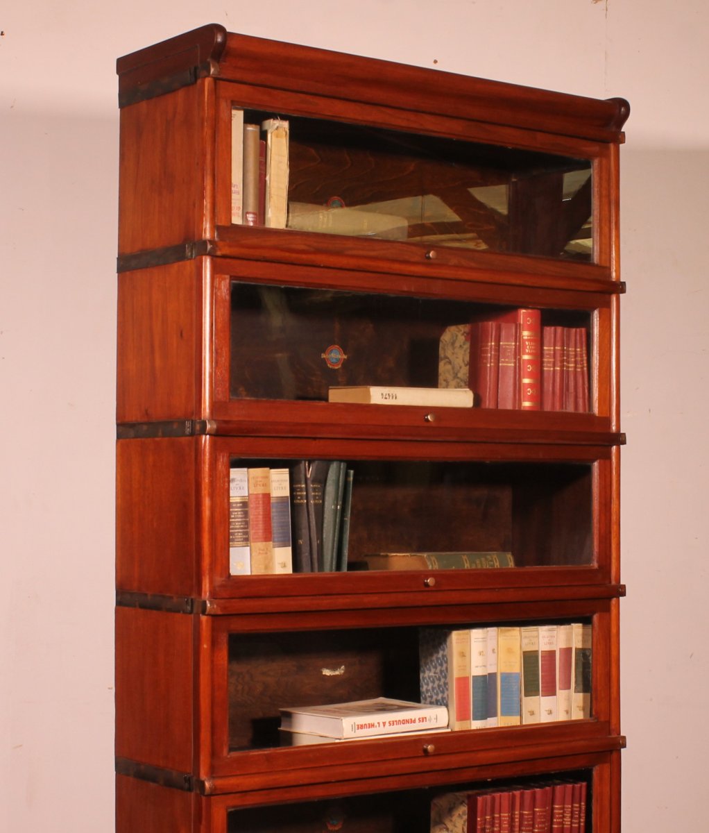 Globe Wernicke Mahogany Bookcase Of  6 Elements With A Drawer-photo-4