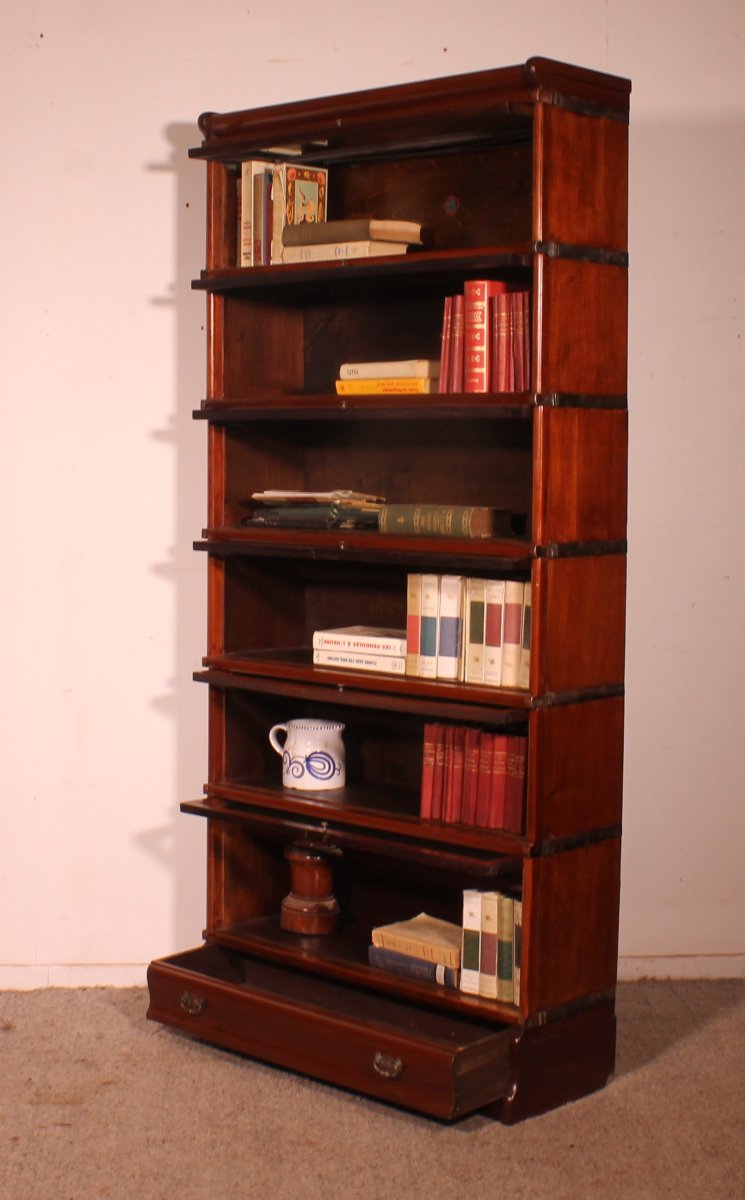 Globe Wernicke Mahogany Bookcase Of  6 Elements With A Drawer-photo-7