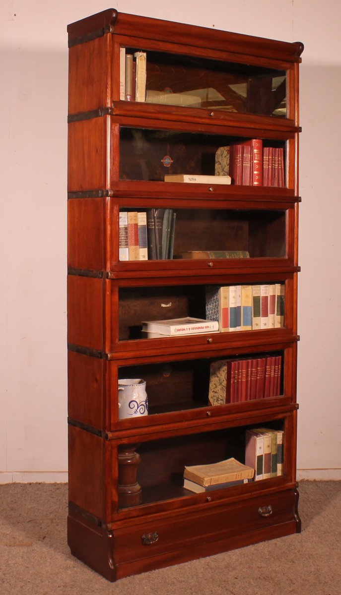 Globe Wernicke Mahogany Bookcase Of  6 Elements With A Drawer