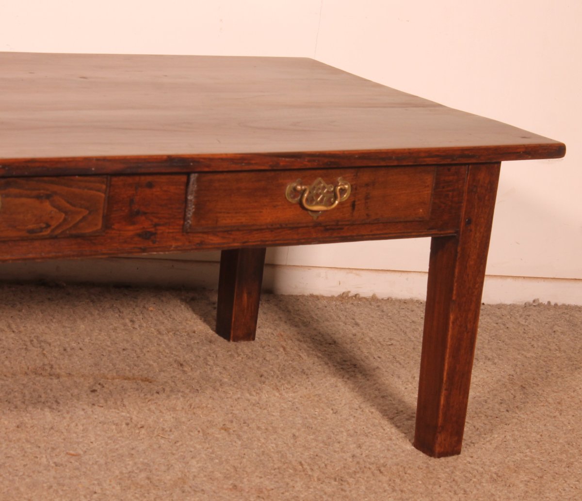 Table Basse française En châtaignier-19° siècle-photo-2