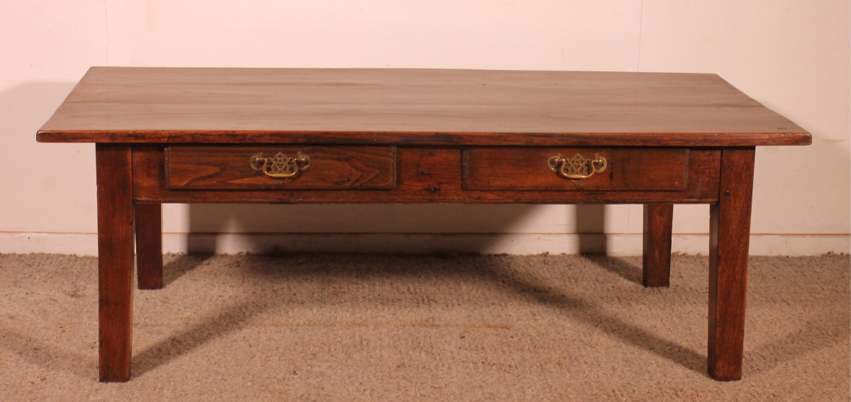 Table Basse française En châtaignier-19° siècle-photo-3