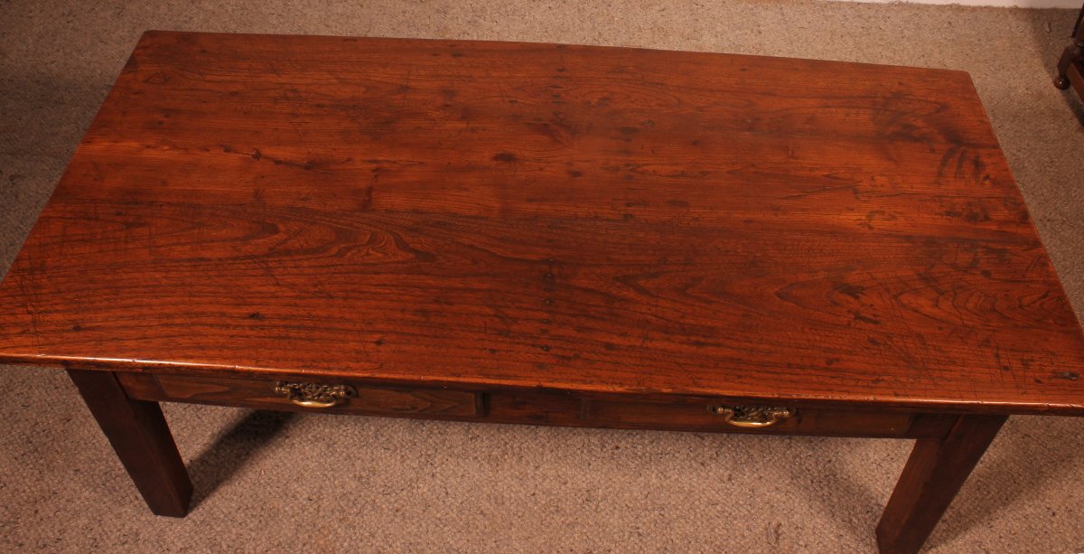 Table Basse française En châtaignier-19° siècle-photo-4
