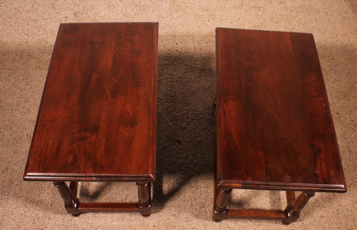 A Pair Of Spanish Walnut Nightstands Or End Tables-photo-6