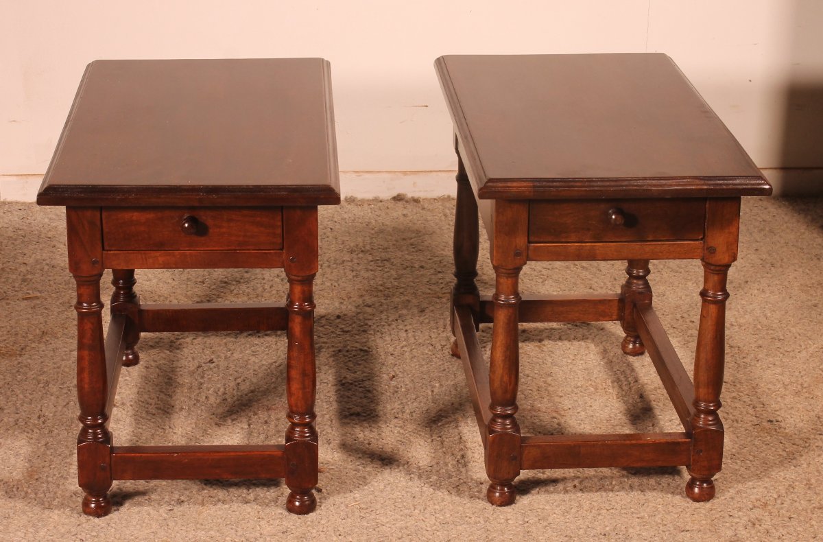 A Pair Of Spanish Walnut Nightstands Or End Tables