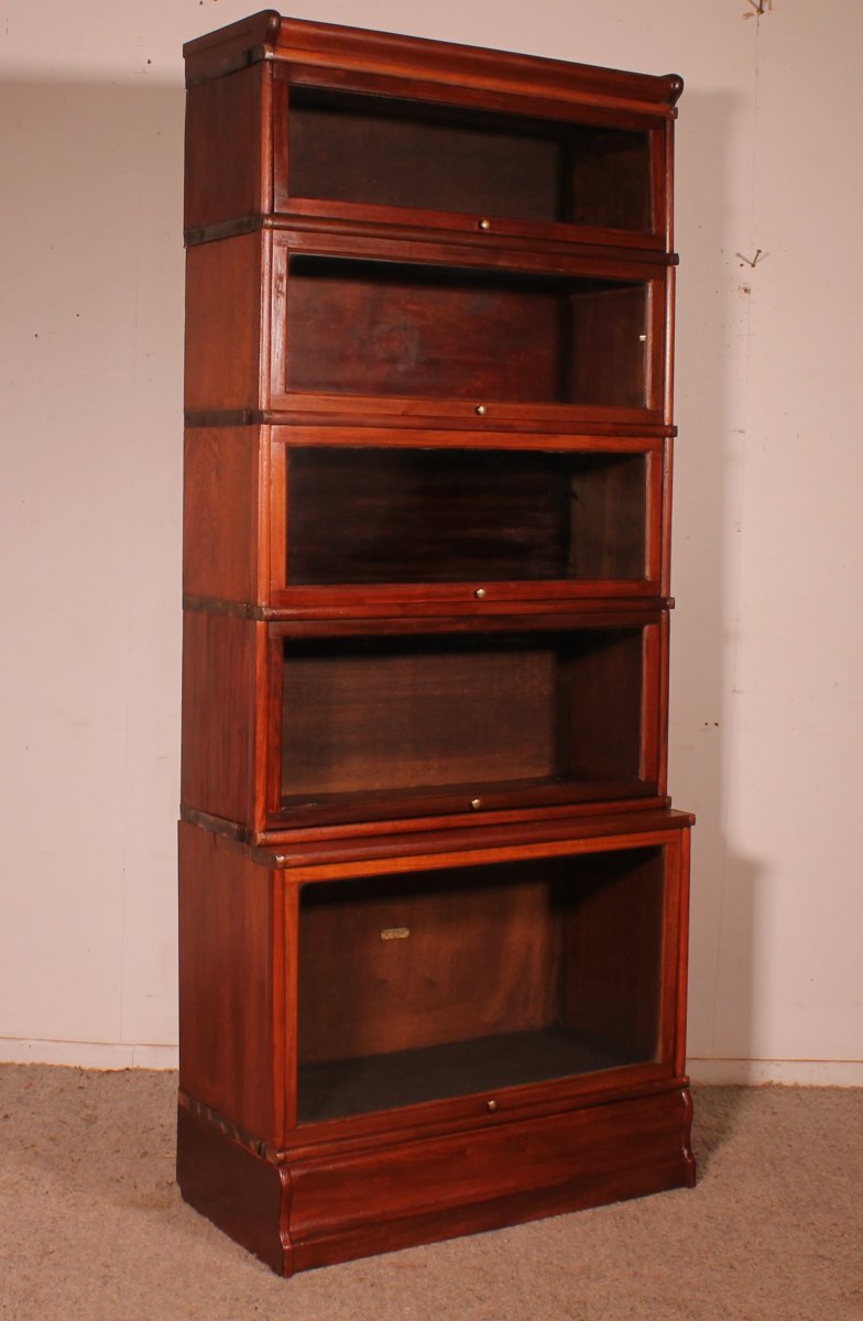 Large Globe Wernicke Bookcase In Mahogany Composed Of 5 Elements With A Lower Advanced Element-photo-2
