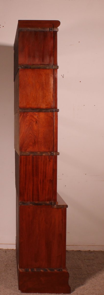 Large Globe Wernicke Bookcase In Mahogany Composed Of 5 Elements With A Lower Advanced Element-photo-1