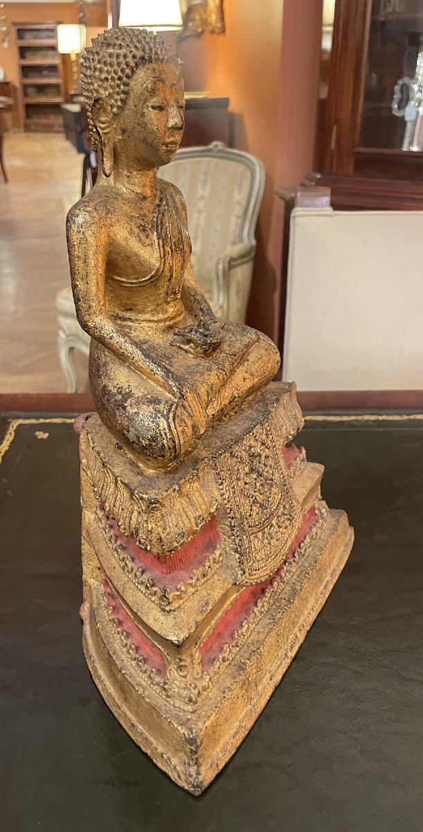 Gilded Bronze Buddha, Kingdom Of Siam—19th Century-photo-4
