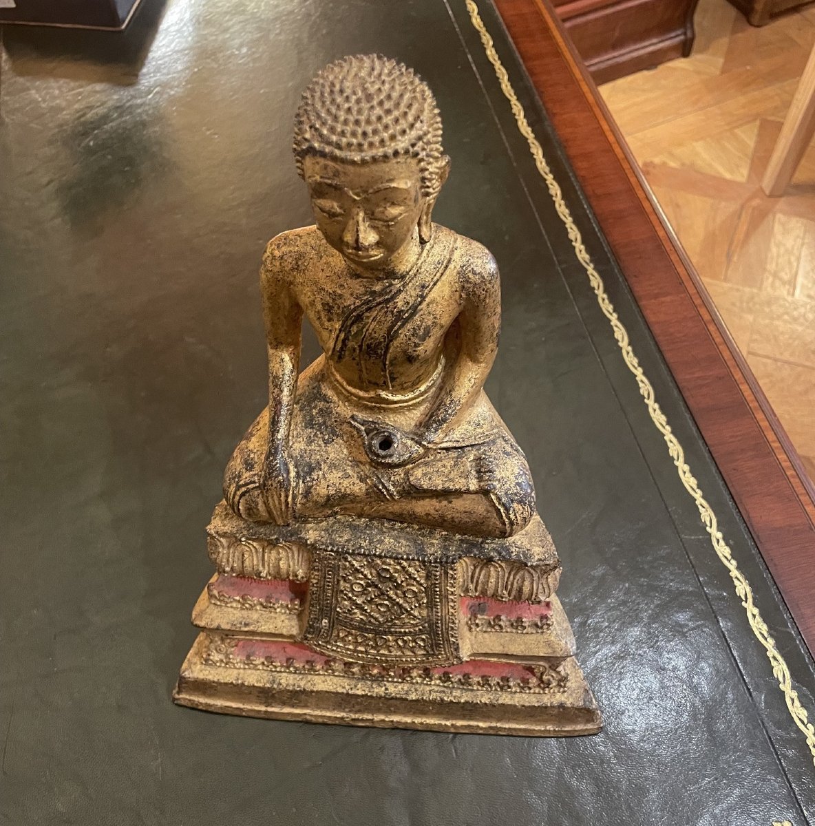 Gilded Bronze Buddha, Kingdom Of Siam—19th Century-photo-2