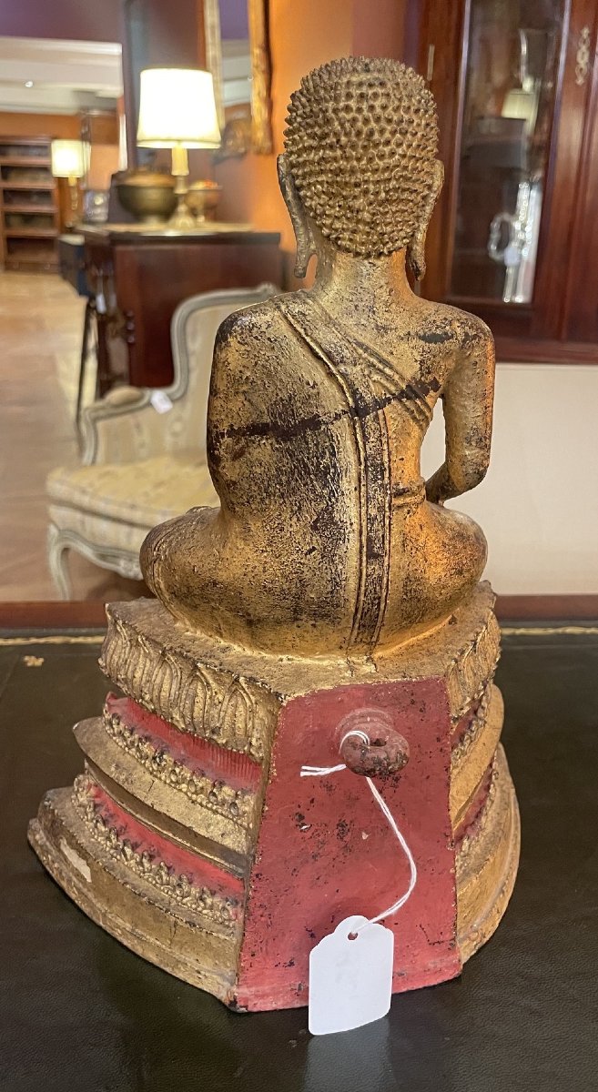 Gilded Bronze Buddha, Kingdom Of Siam—19th Century-photo-5