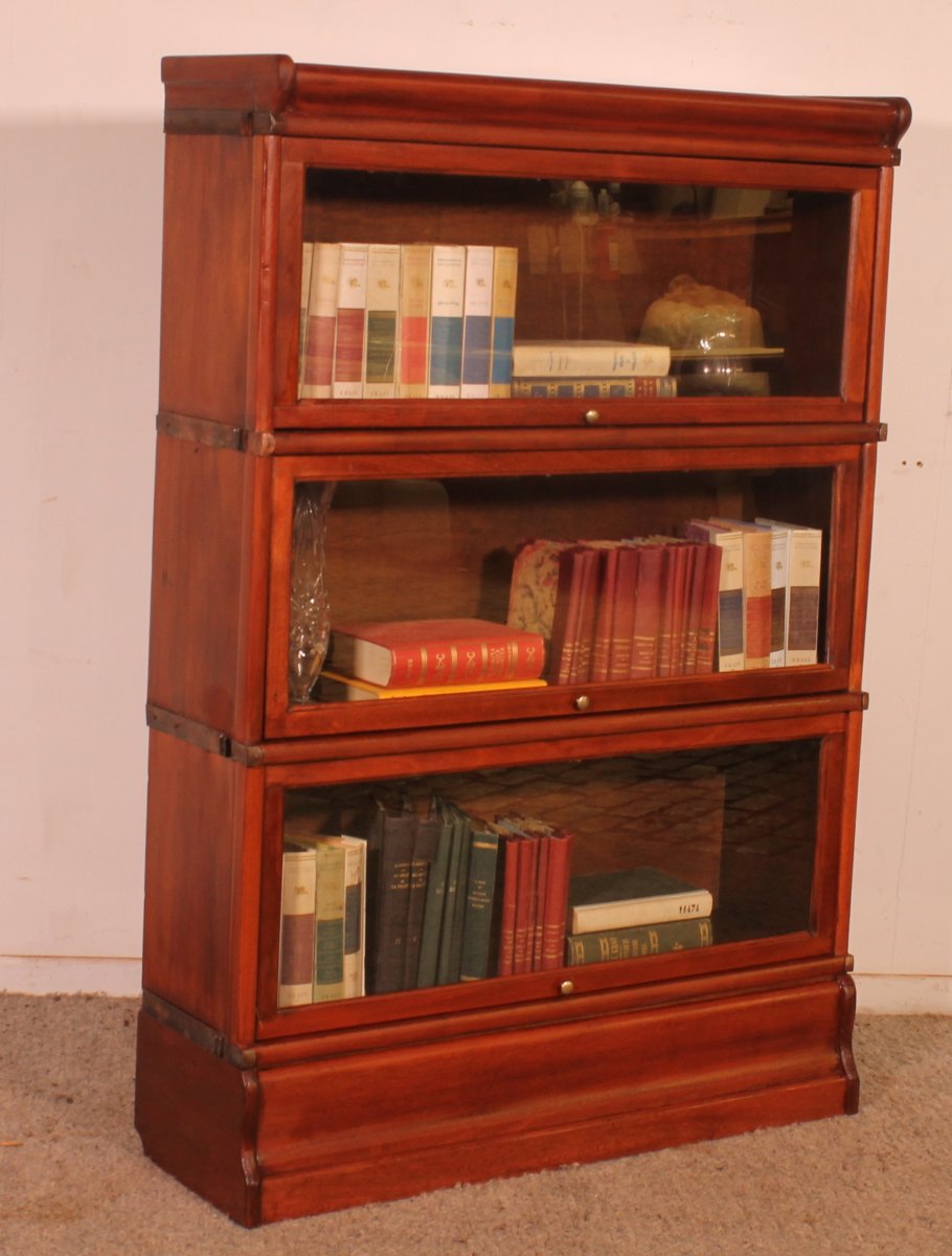 Bibliothèque Globe Wernicke En acajou De 3 éléments