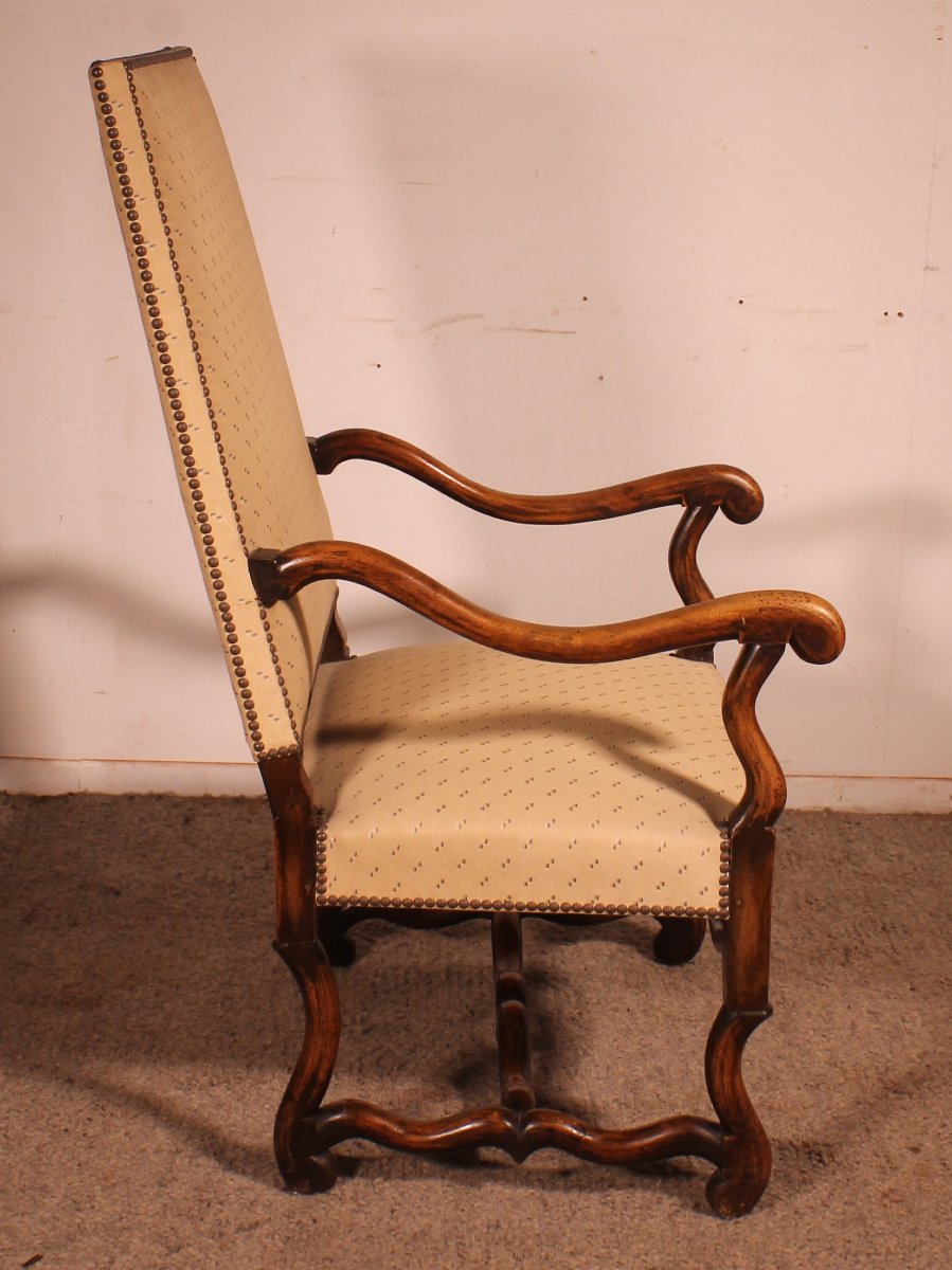 Louis XIV-style Armchairs Called Os De Mouton In Walnut—19th Century-photo-2