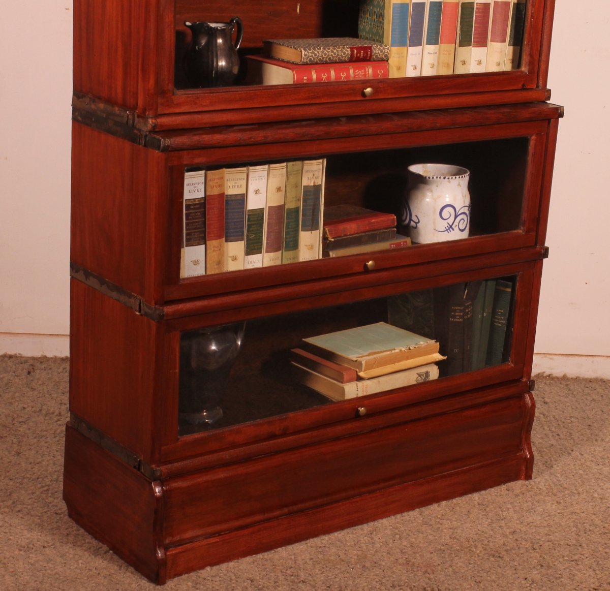 Globe Wernicke Waterfall Mahogany Bookcase Of 4 Sections-photo-2