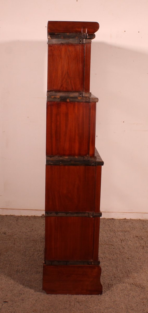 Globe Wernicke Waterfall Mahogany Bookcase Of 4 Sections-photo-2