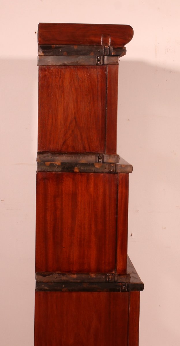 Globe Wernicke Waterfall Mahogany Bookcase Of 4 Sections-photo-3