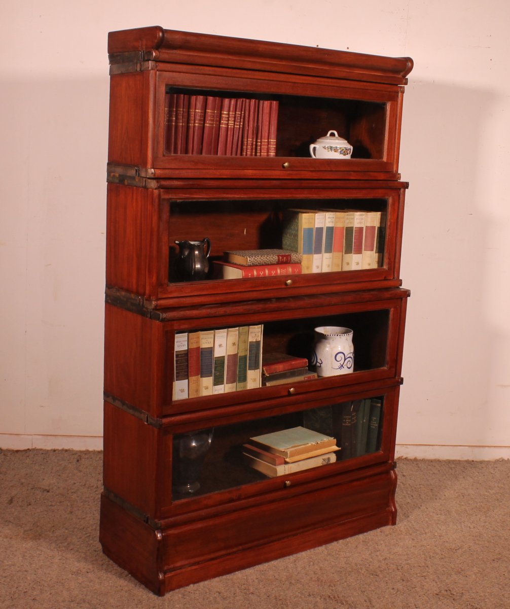 Globe Wernicke Waterfall Mahogany Bookcase Of 4 Sections