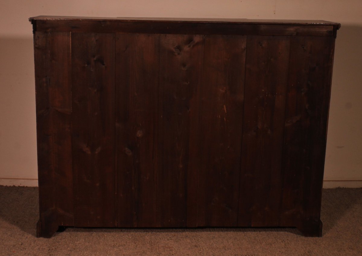 Breakfront Open Bookcase In Light Oak—19th Century -photo-5