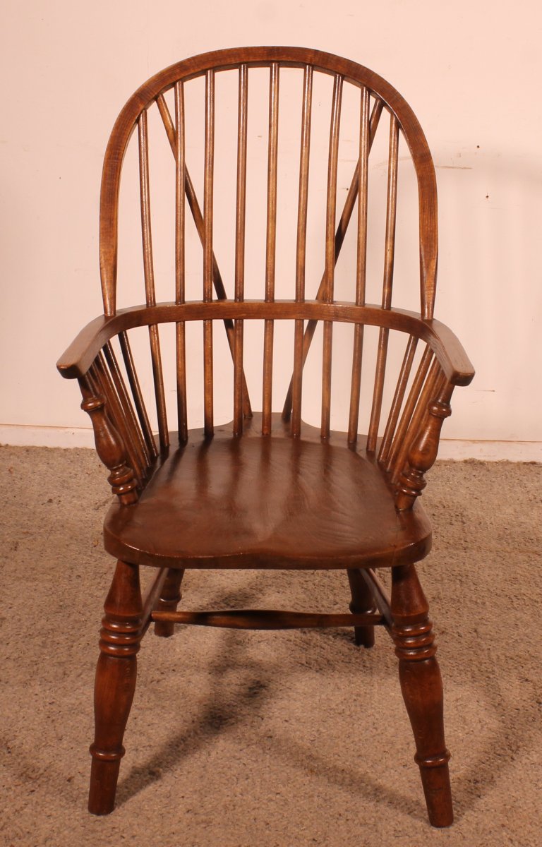Set Of 5 Chairs And 2 Windsor Armchairs—19th Century-photo-3