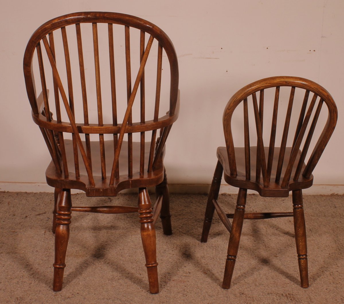 Set Of 5 Chairs And 2 Windsor Armchairs—19th Century-photo-6