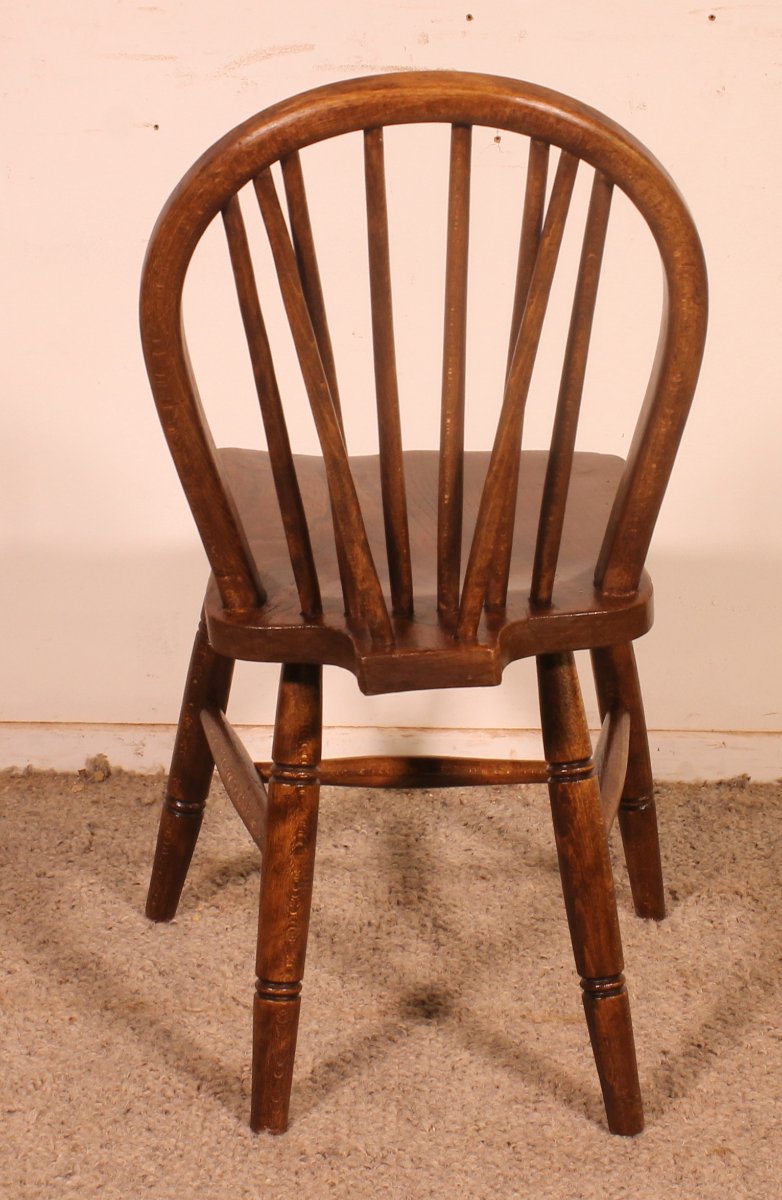 Série De 5 Chaises Windsor Du 19° Siècle-photo-4