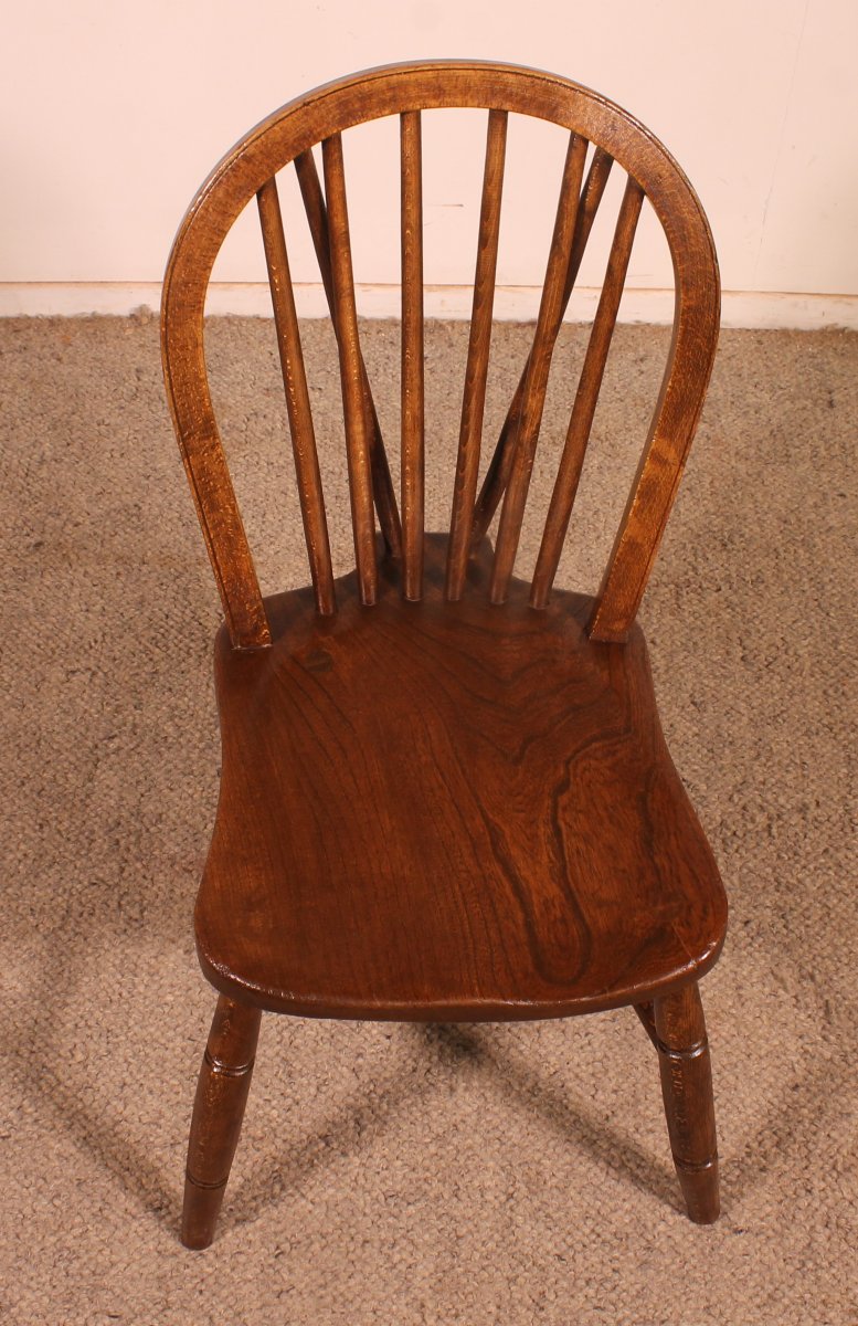 Série De 5 Chaises Windsor Du 19° Siècle-photo-7