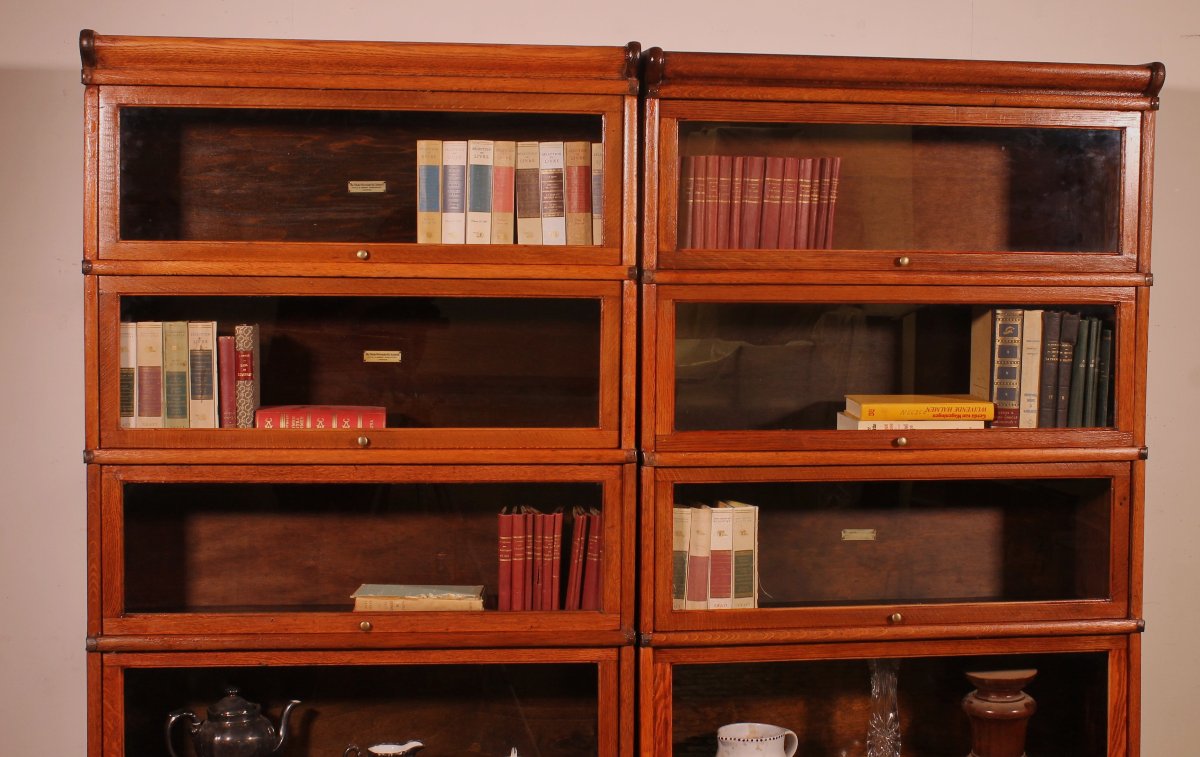paire de bibliothèque Globe Wernicke en chêne circa 1900-photo-4