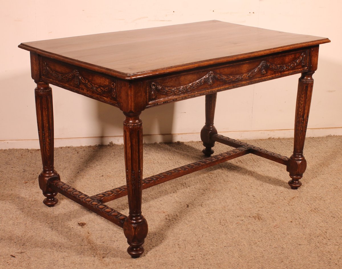 Louis XVI Period Oak Desk Or Table—18th Century-photo-1