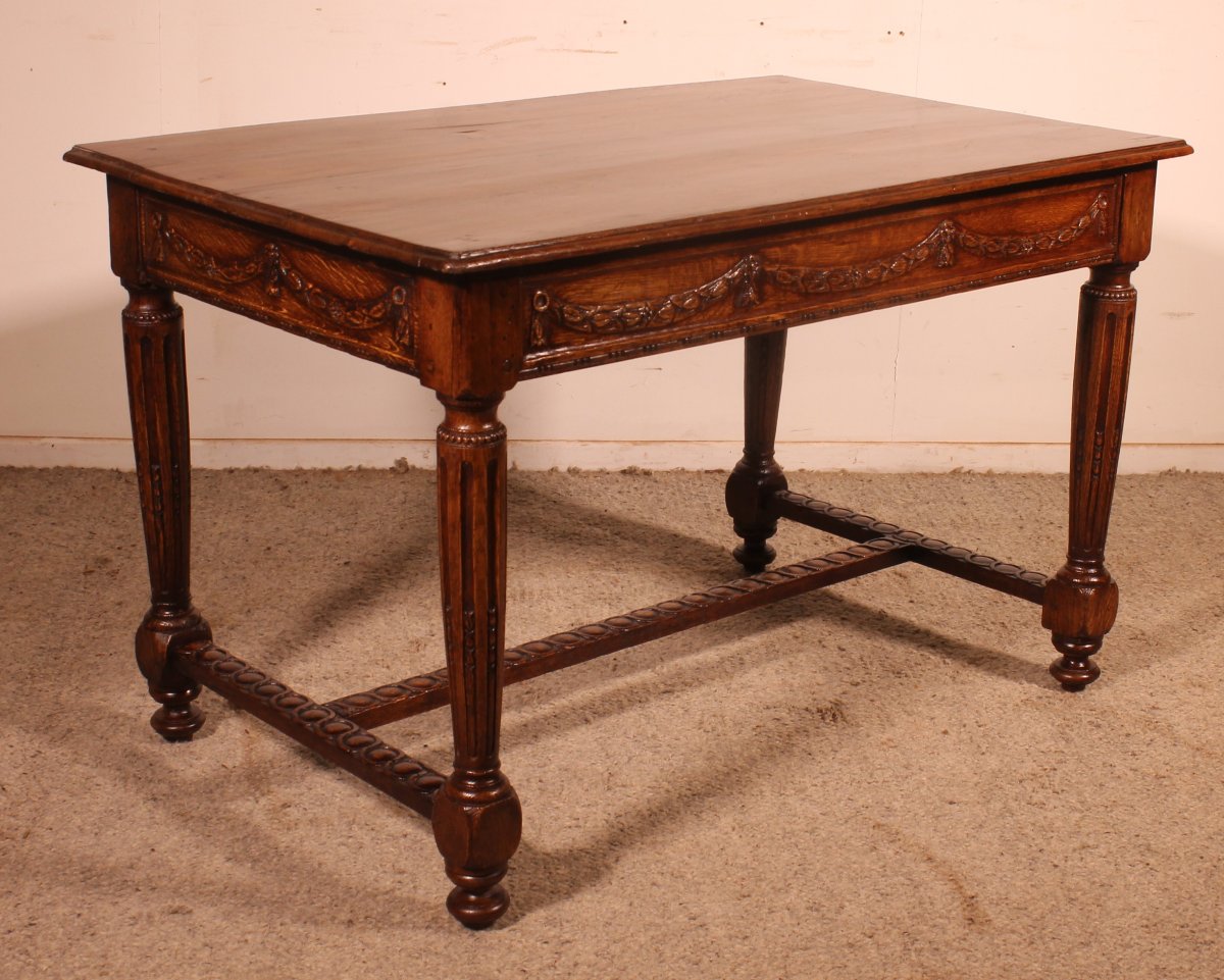 Louis XVI Period Oak Desk Or Table—18th Century-photo-6