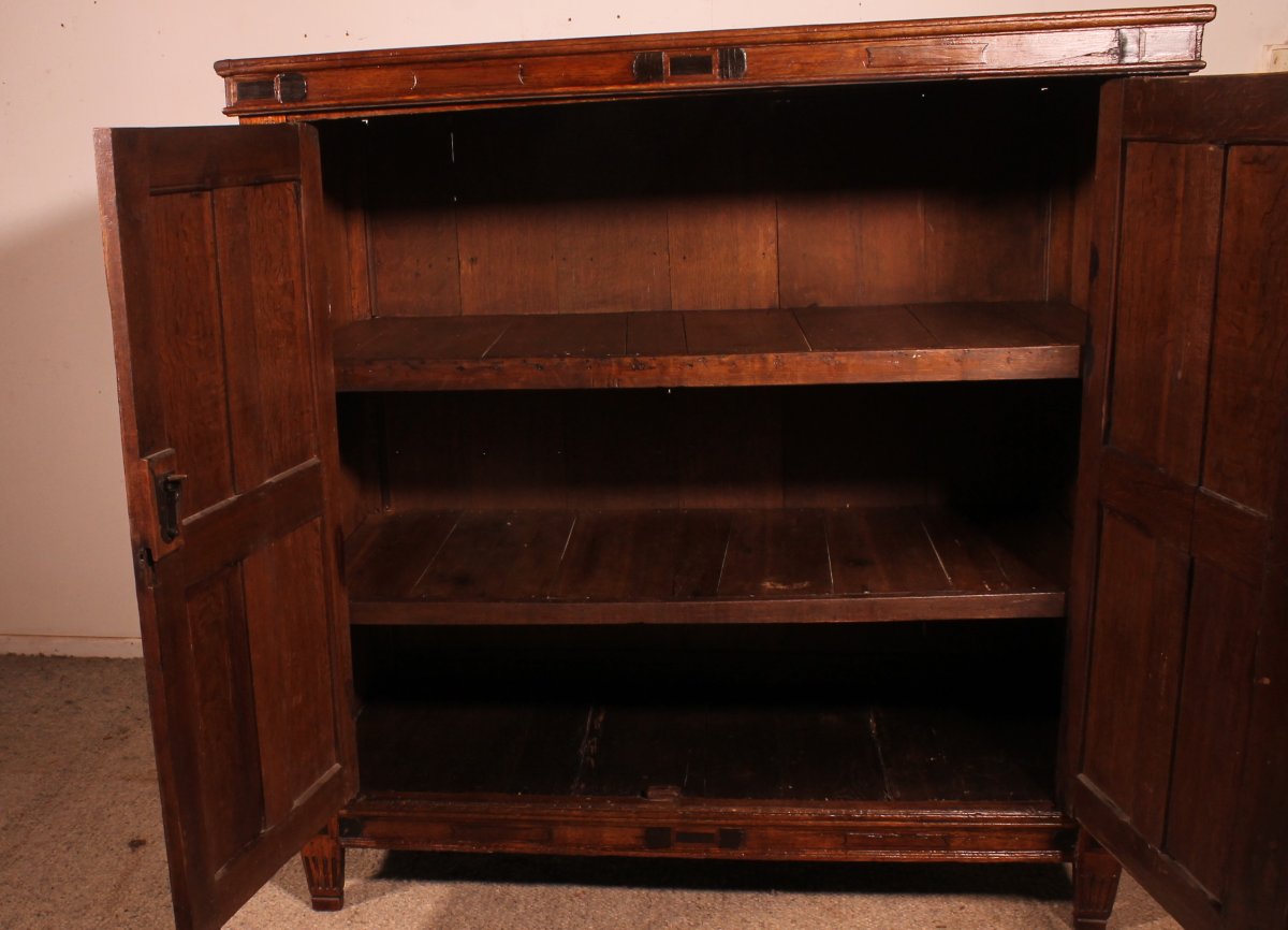 17th-century 2-door Cupboard In Oak And Ebony - Netherlands-photo-3