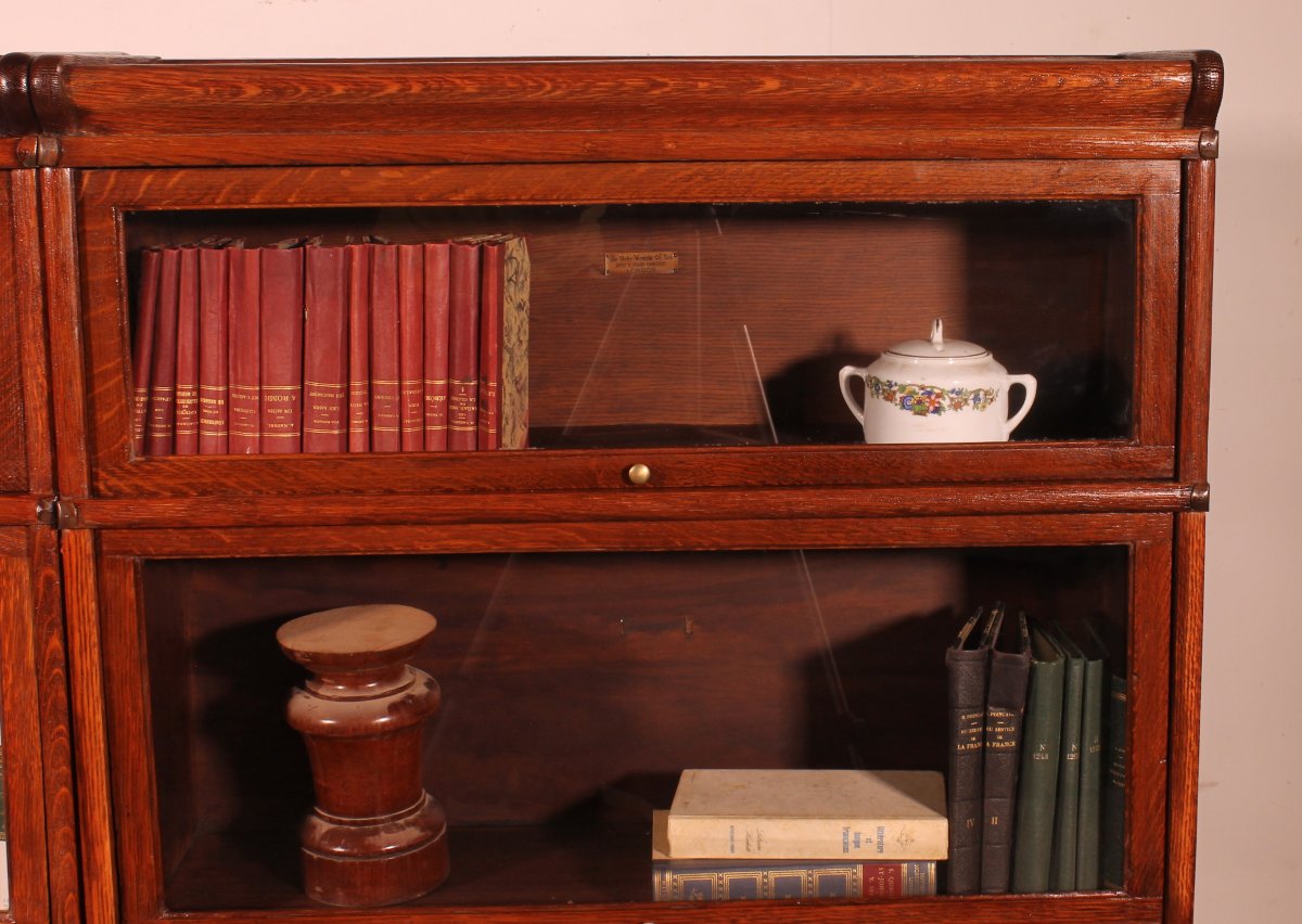 paire de bibliothèque Globe Wernicke en chêne circa 1900-photo-6
