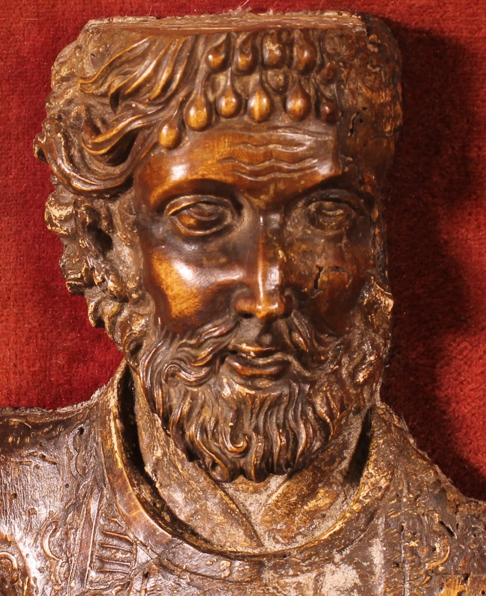 Renaissance Period Saint Bartholomew In Walnut, Circa 1600-photo-1