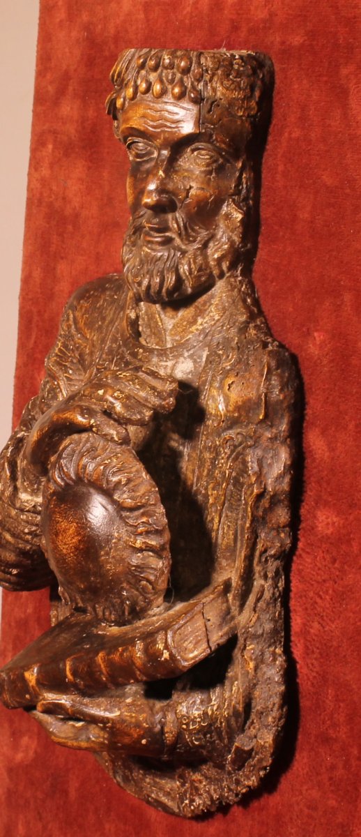 Renaissance Period Saint Bartholomew In Walnut, Circa 1600-photo-7