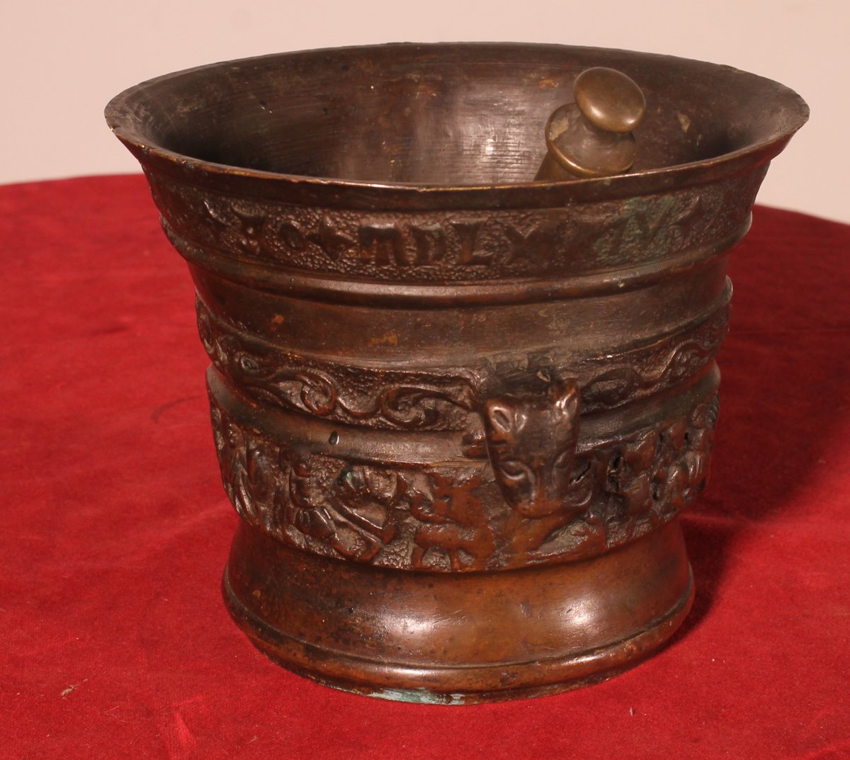 Mortier En Bronze -Flandre - 16° Siècle daté 1574-photo-1