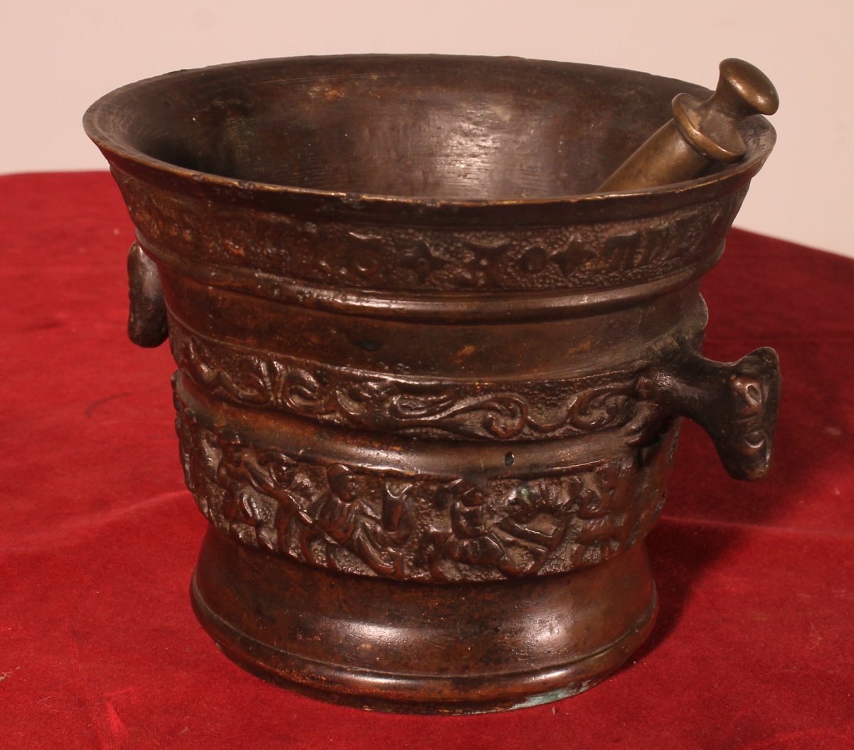Mortier En Bronze -Flandre - 16° Siècle daté 1574-photo-2