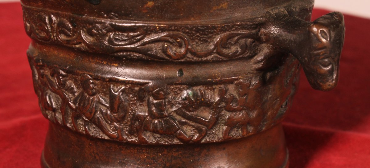 Mortier En Bronze -Flandre - 16° Siècle daté 1574-photo-3