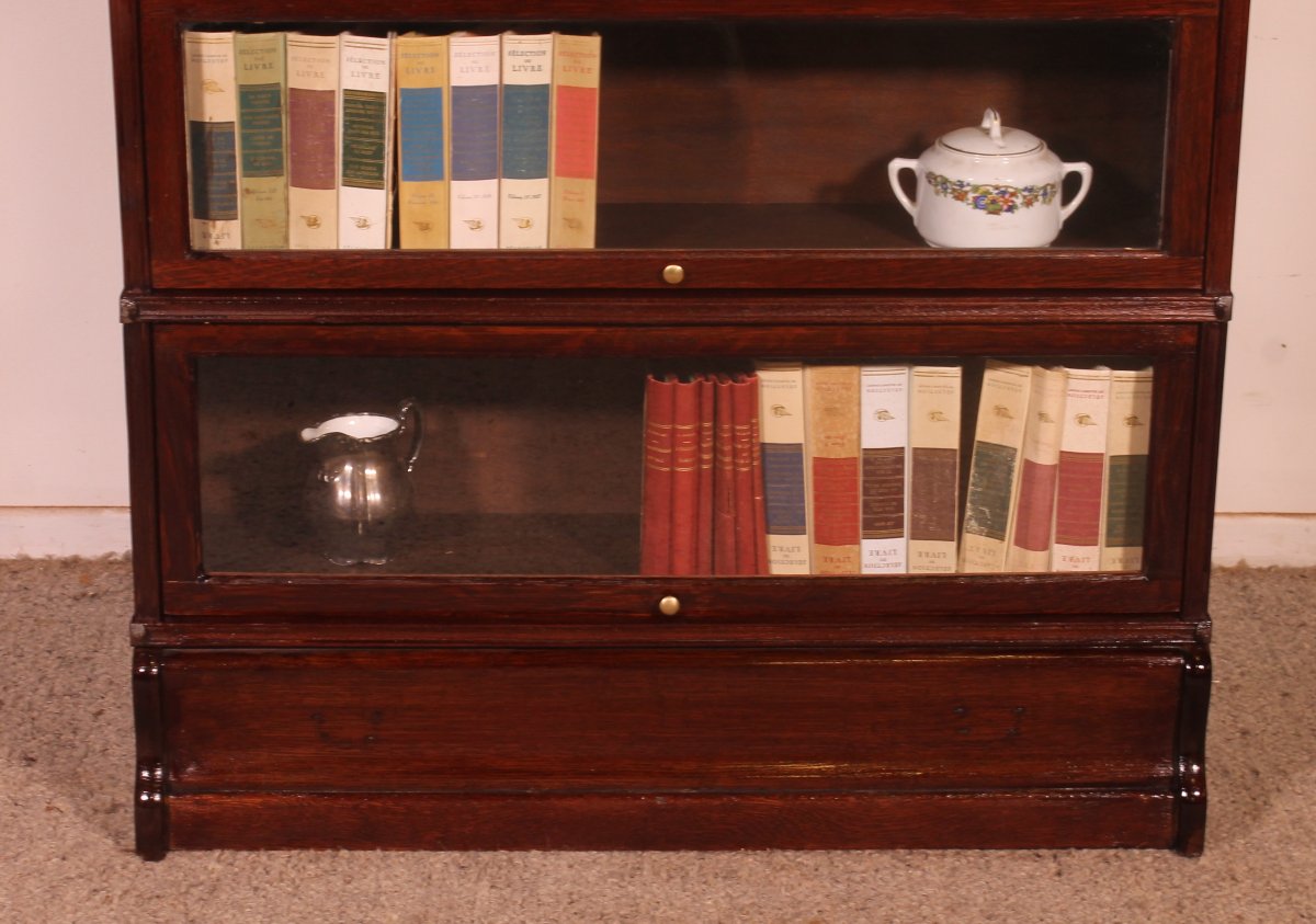 Globe Wernicke Bookcase In Mahogany With 3 Elements-photo-3
