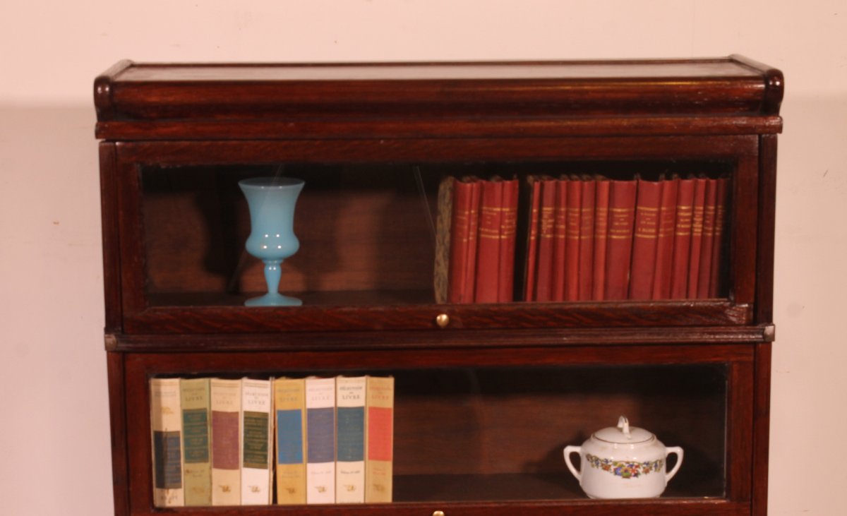 Globe Wernicke Bookcase In Mahogany With 3 Elements-photo-4