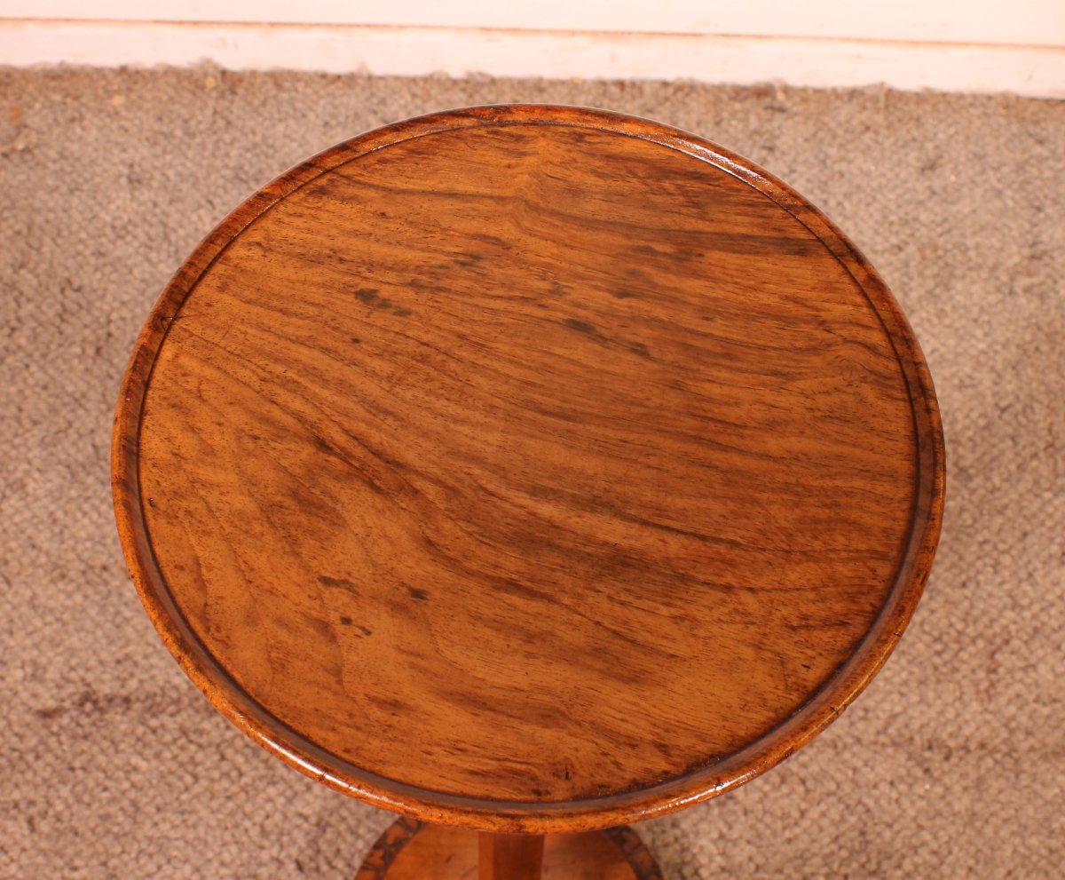 Small Side Table Called  Tea Table, Made Of Walnut—19th Century, Stamped “holland And Sons”-photo-2