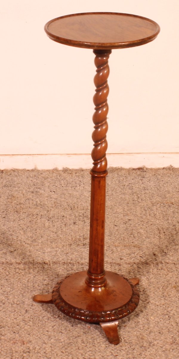 Small Side Table Called  Tea Table, Made Of Walnut—19th Century, Stamped “holland And Sons”